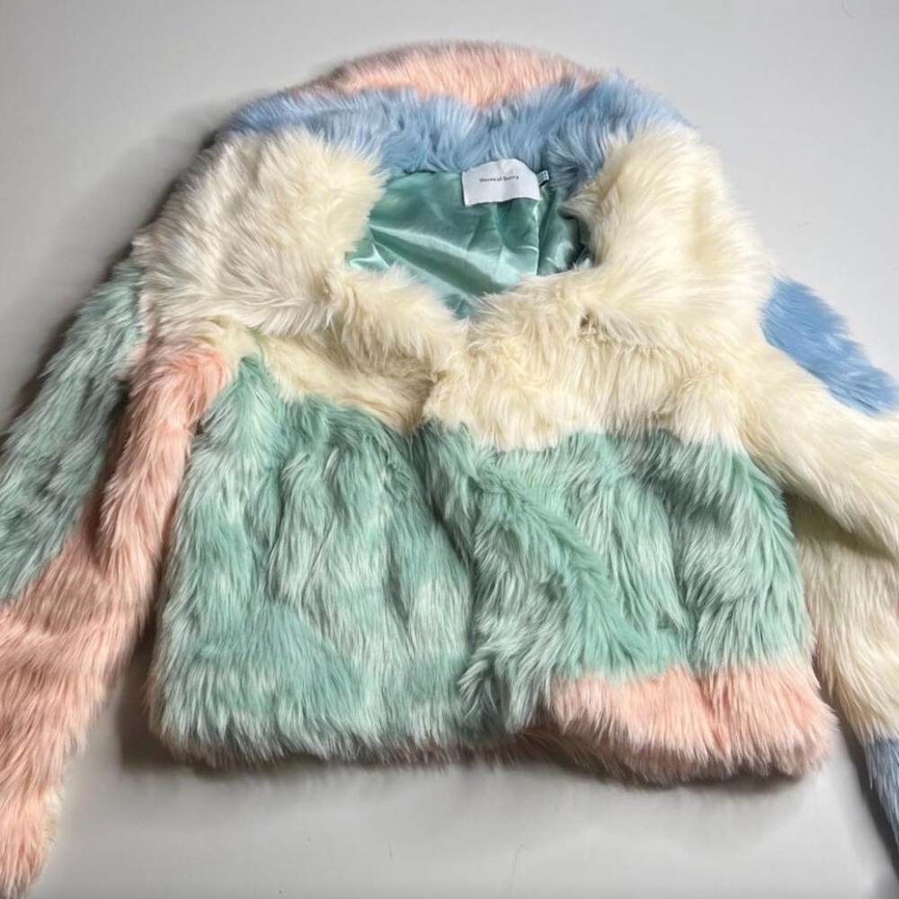 House of Sunny Multicolor Faux Fur Jacket